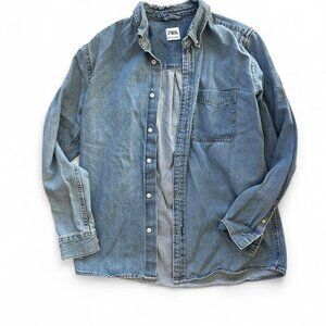 Zara Mens Denim Button Up